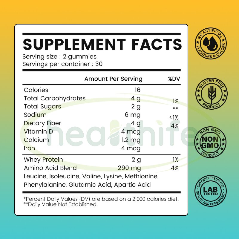 Protein Gummies Manufacturer - Healthife Whey Protein BCAA Essential Amino Acid Bears