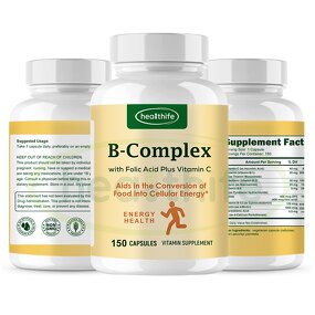 Vitamin B Complex Capsules Manufacturer - Healthife Energy Support with Vitamin C & Folic Acid