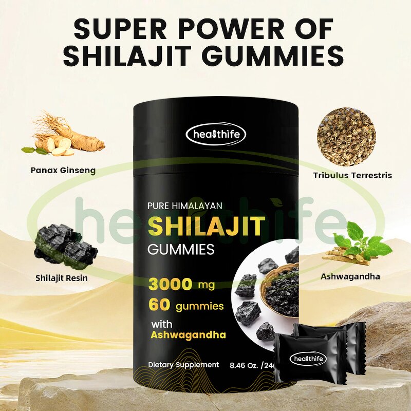 Shilajit Gummies Manufacturer - Bag Pure Himalayan with Ashwagandha Gold