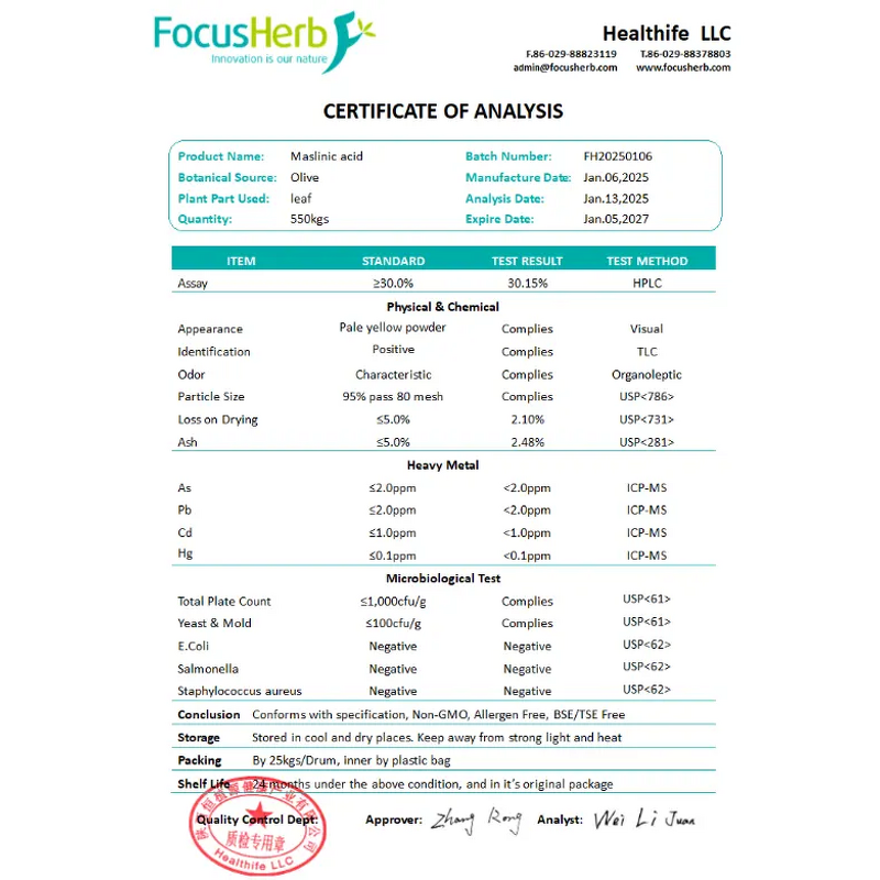Olive Leaves Extract Manufacturer - Healthife Factory Wholesale 10% 20% 30% Maslinic Acid