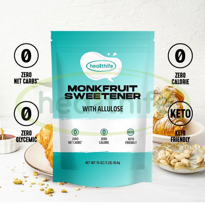 Allulose Sweetener Manufacturer - Healthife with Monk Fruit Blend Sugar Substitute 454g