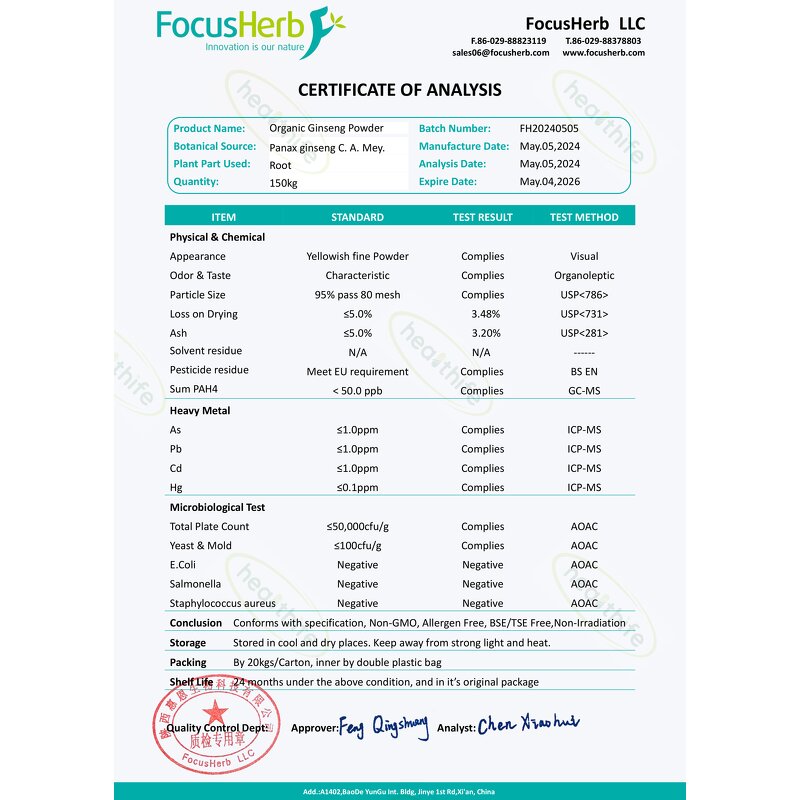 Panax Ginseng Powder Manufacturer - Healthife for Man Power Organic