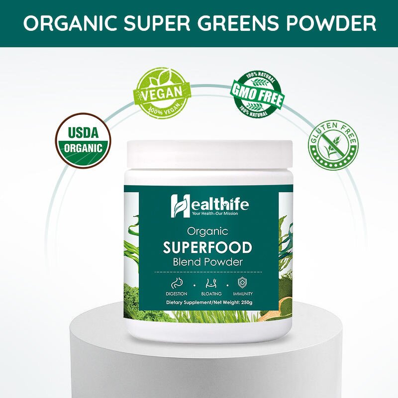 Super Greens Powder Manufacturer - OEM Organic Spirulina Chlorella Wheatgrass Kale Blend