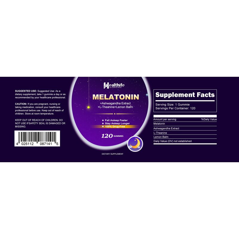 Melatonin Capsules/Gummies Manufacturer - Private Label with Ashwagandha & L-Theanine