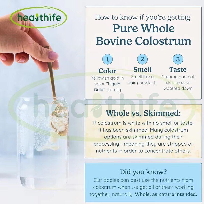 Colostrum Powder Manufacturer - Healthife Supplements Bovine IGG 20%