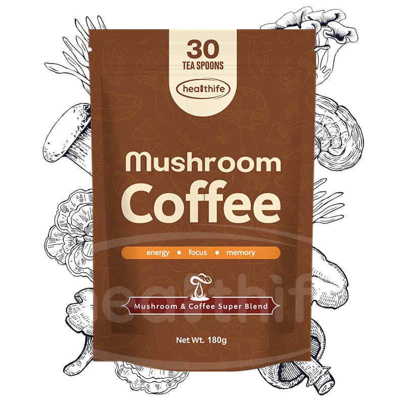 Mushroom Coffee Powder Manufacturer - Healthife 10 in 1 Instant Arabica Robusta Blend Organic