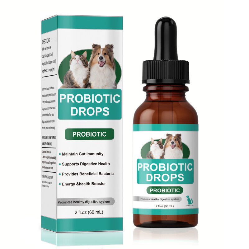 Probiotic Drops for Pets Manufacturer - for Puppies & Kittens Gentle Digestive Aid Non-GMO