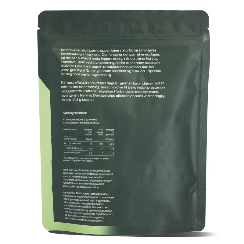 Creatine Gummies Manufacturer - Eco-Friendly Sustainably Packaged for Green Adults