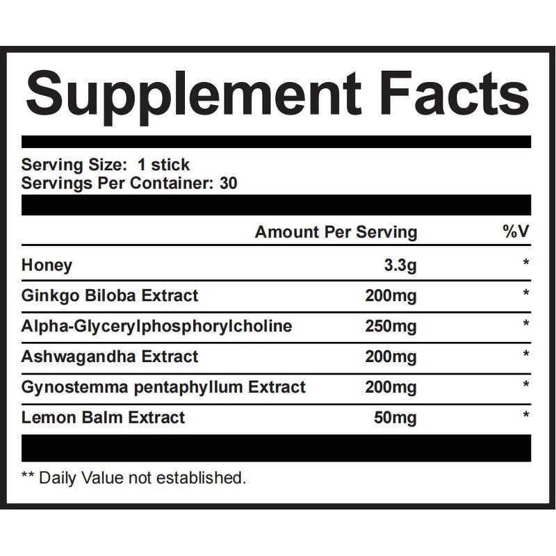 Honey Sticks Manufacturer - Brain Focus 30 with Phosphatidylserine for Natural Energy