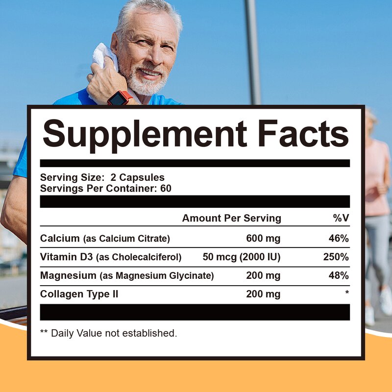 Calcium Capsules Manufacturer - Pure OsteoStrong 120 Count with Magnesium for Daily Wellness