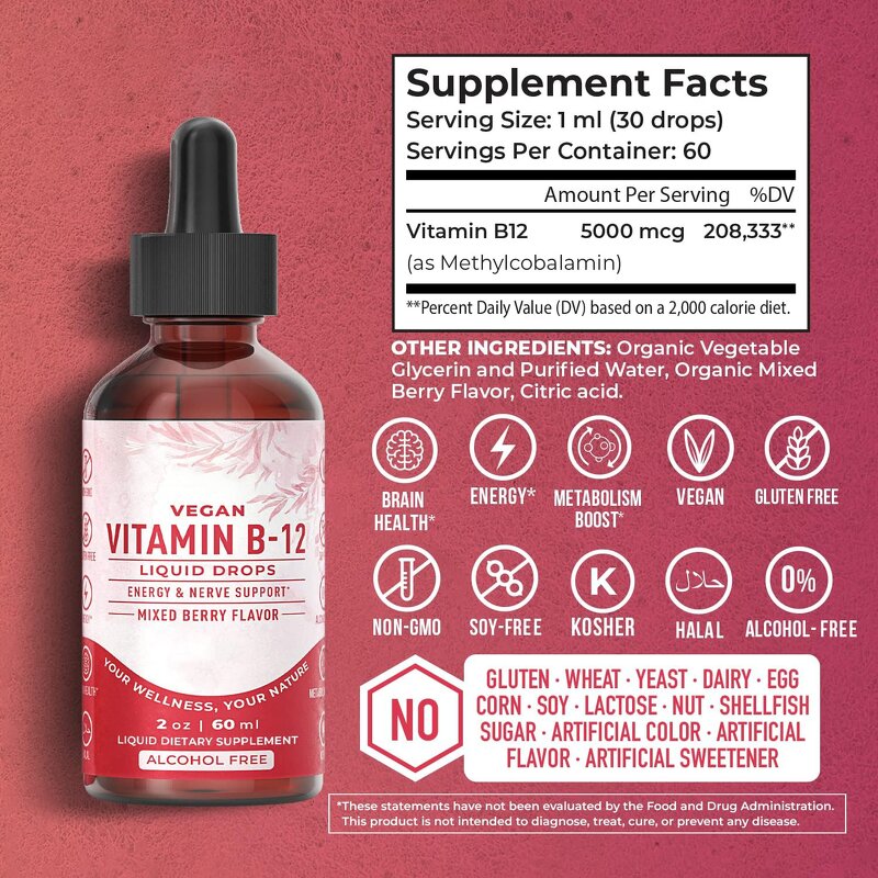 Kids B12 Drops - Manufacturer Private Label Organic B Complex Mental Physical