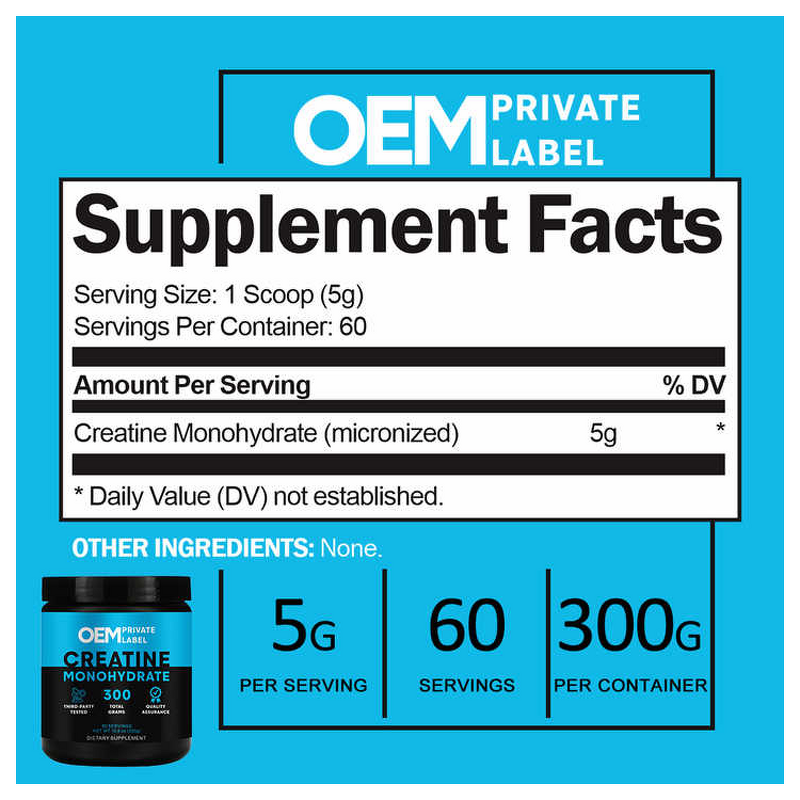 Creatine Monohydrate Powder Manufacturer - OEM Private Label Micronized High Purity for Adults