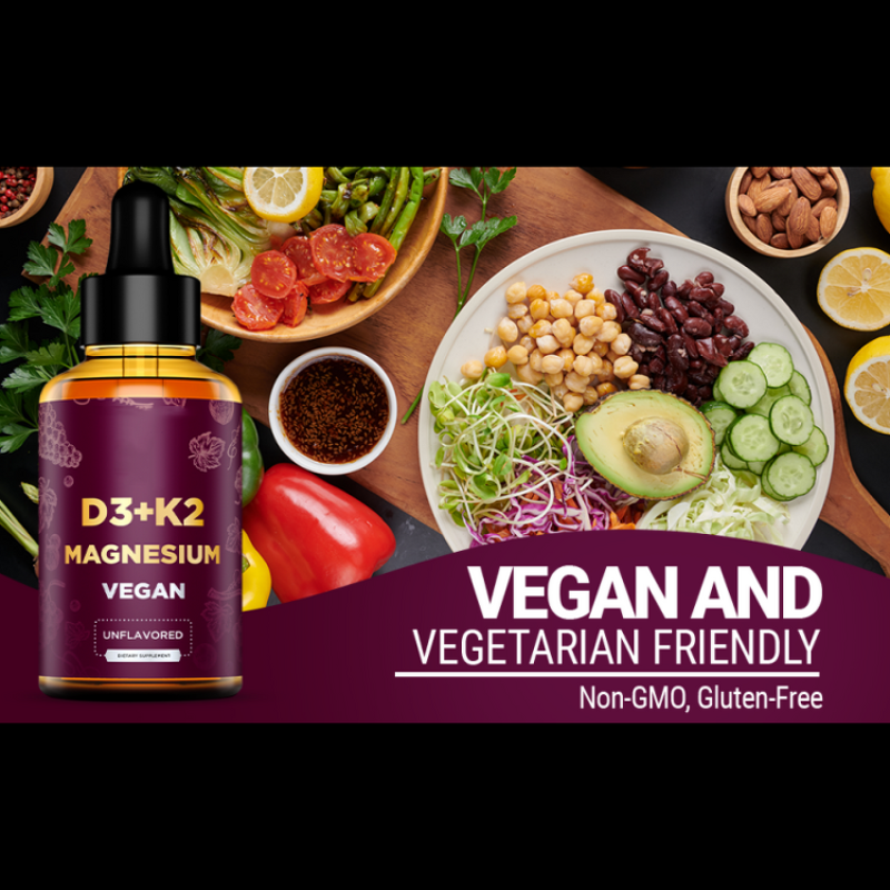 Vitamin D3 K2 Drops Manufacturer - OEM Private Label Vegan with Magnesium Glycinate