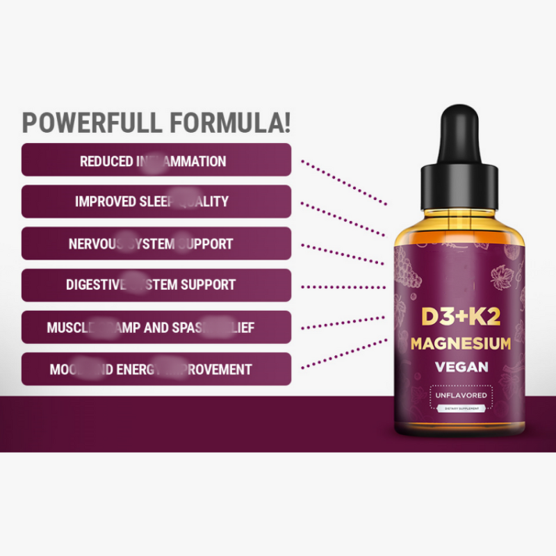 Vitamin D3 K2 Drops Manufacturer - OEM Private Label Vegan with Magnesium Glycinate