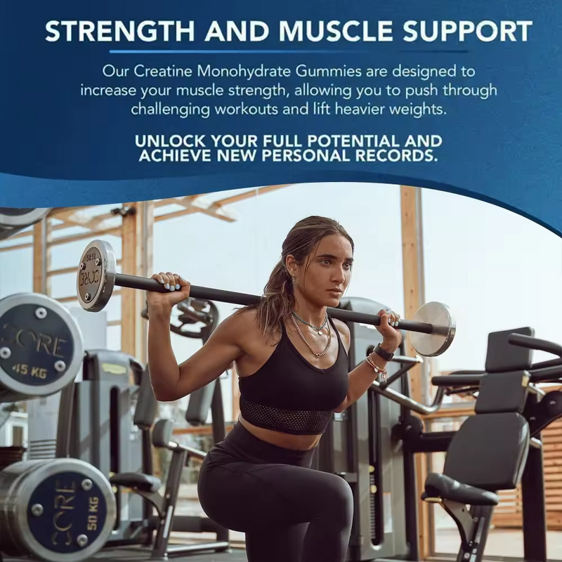 Creatine Monohydrate Gummy Manufacturer - OEM Private Label Pre-Workout Sugar Free Sports