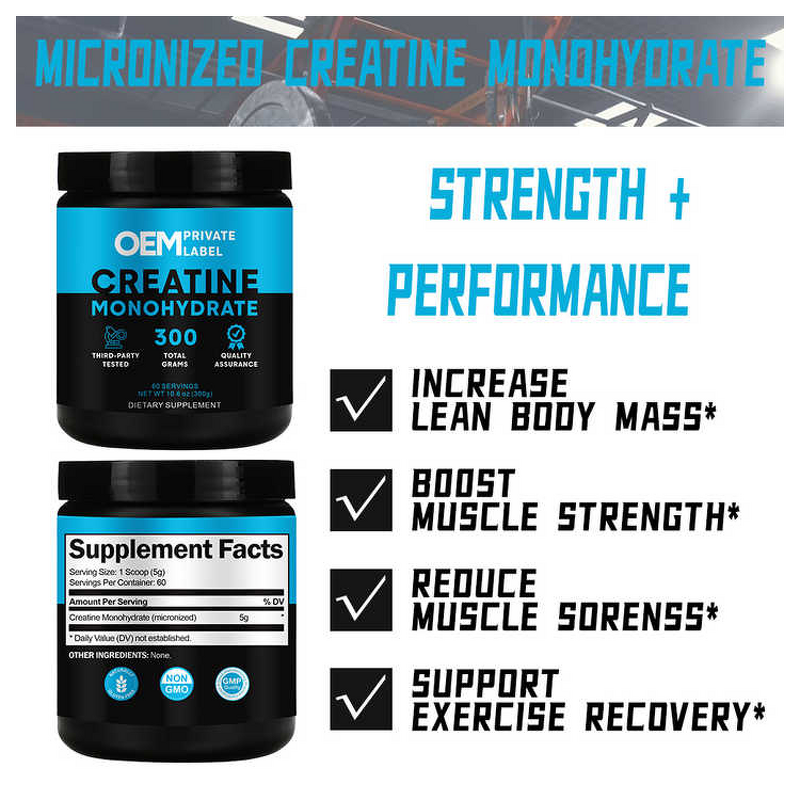Creatine Monohydrate Powder Manufacturer - OEM Private Label Micronized High Purity for Adults