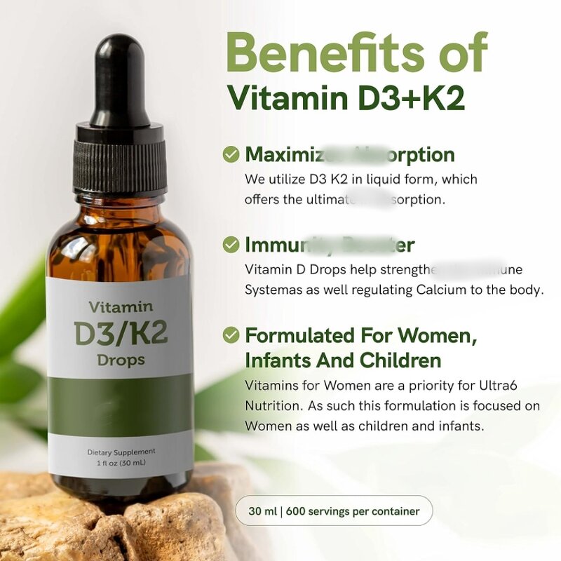 Vitamin D3 K2 Drops Manufacturer - OEM Private Label Vegan Liquid for Adults & Kids