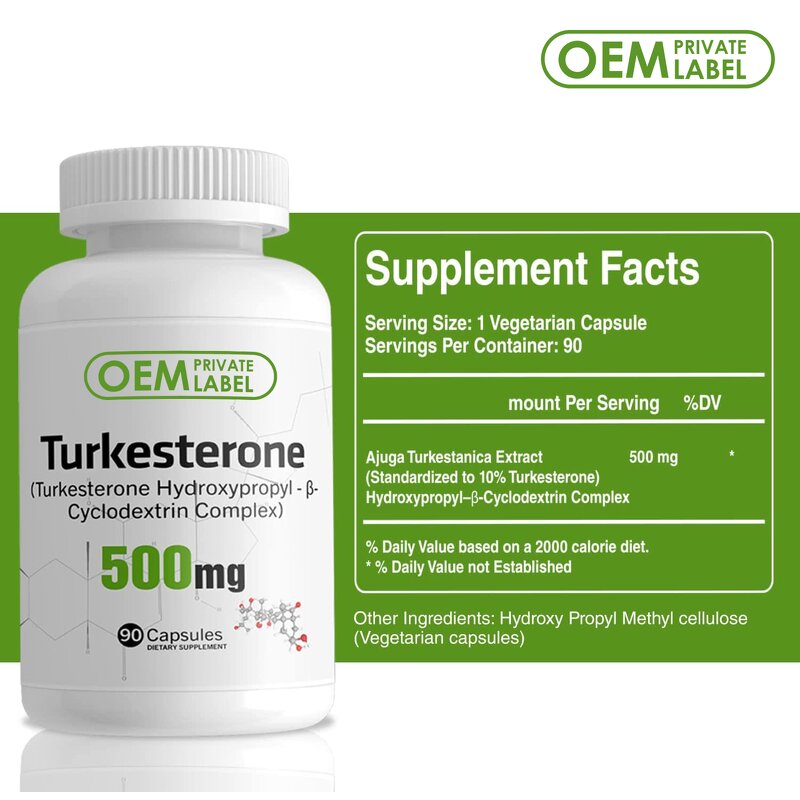Turkesterone Capsules - Manufacturer OEM Stock 500mg Adult Herbal Healthcare