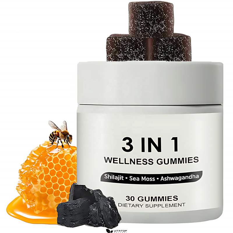Wellness Gummies Manufacturer - OEM Private Label 3 in 1 with Shilajit Sea Moss Ashwaganda