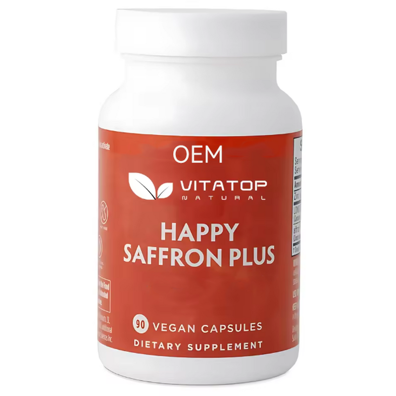 Saffron Capsules Manufacturer - OEM Herbal with Curcumin & Zinc for Mental Focus & Rest 90 Vegan