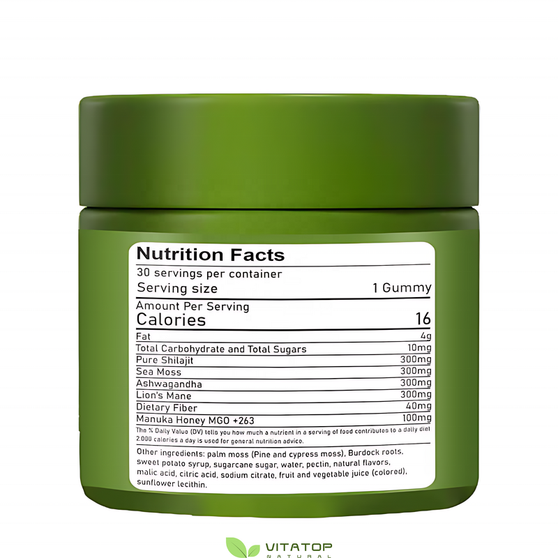 Wellness Gummies Manufacturer - OEM 4-in-1 with Sea Moss Ashwagandha Lion's Mane Shilajit & Manuka Honey