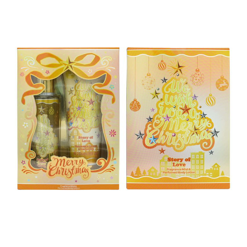 Gift Set Manufacturer - 2025 Christmas Fragrance Spray & Body Lotion Set with Holiday Packaging