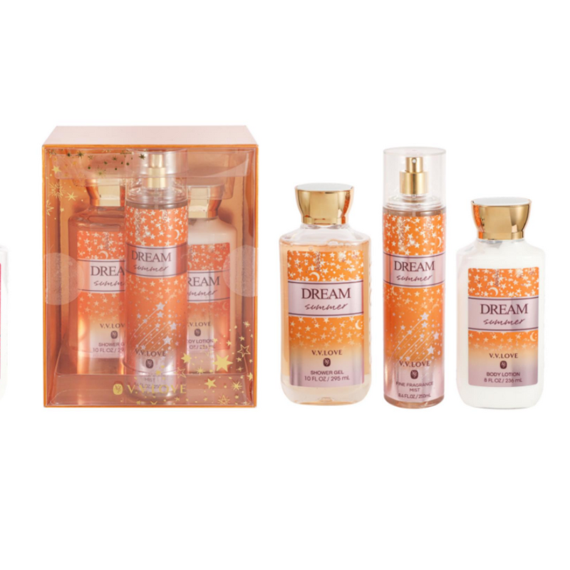 Skincare Set Manufacturer - VV love 3-in-1 3-Piece 236ml Body Lotion + 250ml Body Mist + 295ml Shower Gel Floral