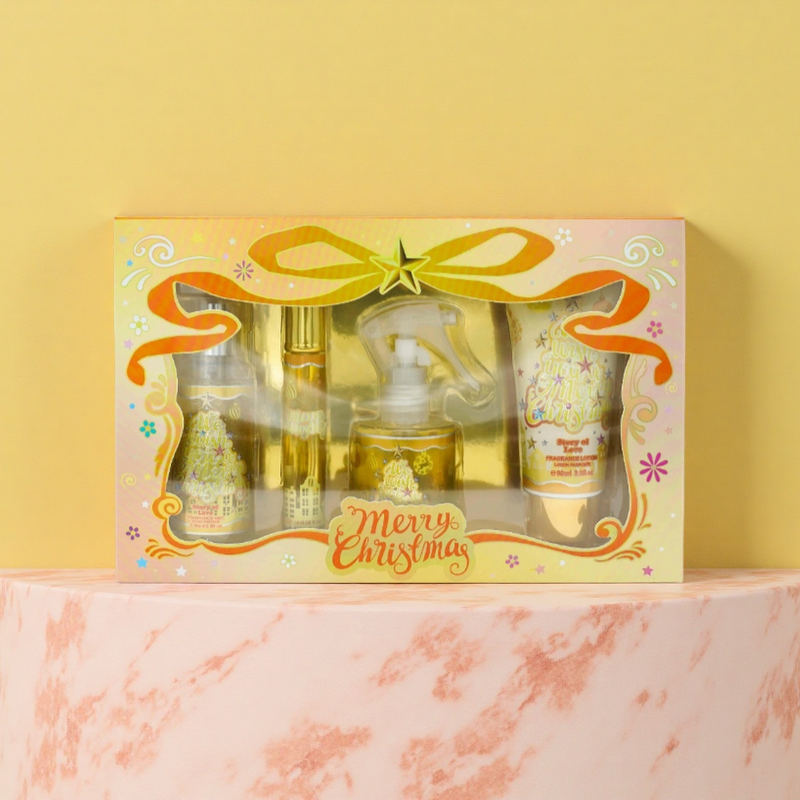 Gift Set Manufacturer - SOL BTB057-4 New Christmas Romantic Scent 88ml Body Mist +20ml Perfume+100ml Hair Mist + 90ml Lotion