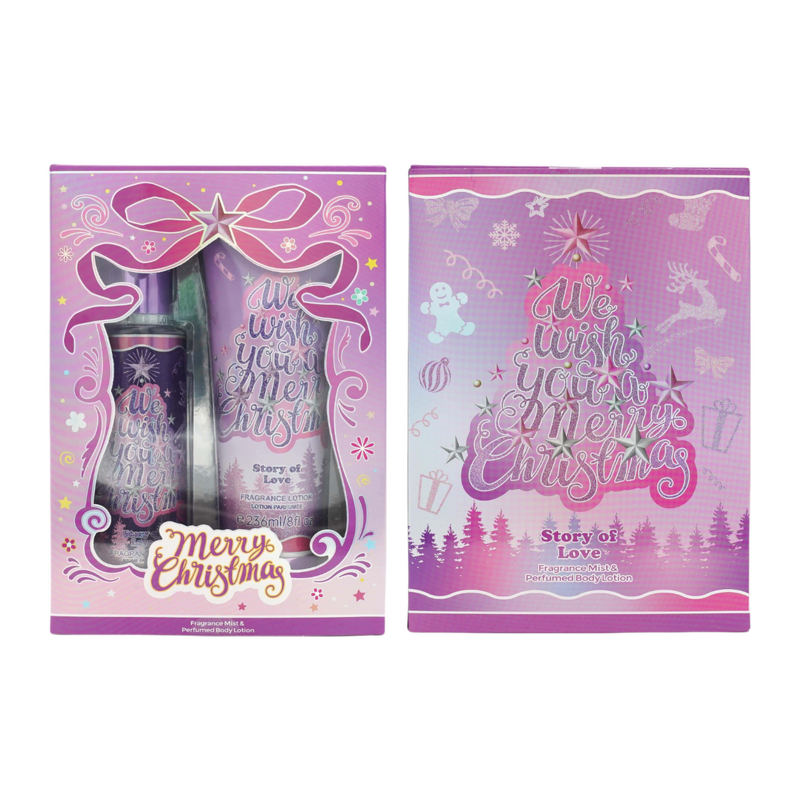 Gift Set Manufacturer - 2025 Christmas Fragrance Spray & Body Lotion Set with Holiday Packaging