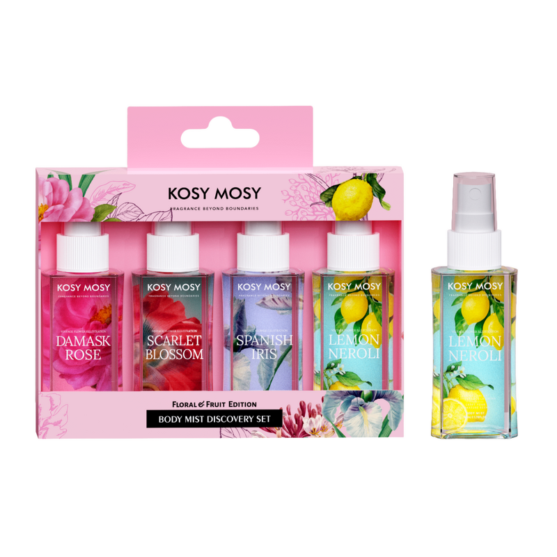 Body Mist Set Manufacturer - KOSY MOSY New Arrival 4 Pieces 50ML Spray Mixed Floral & Fruit Scents