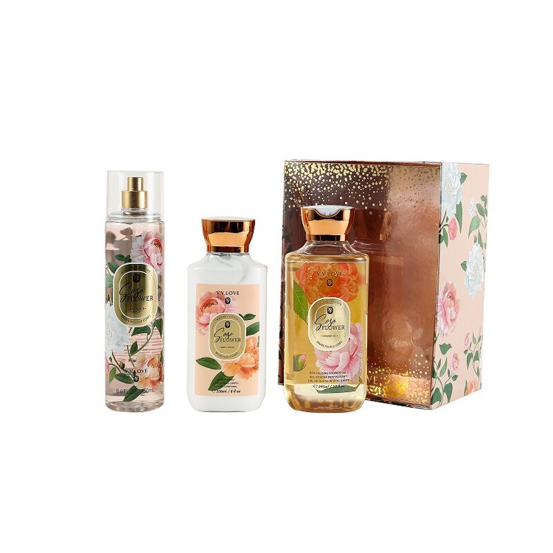 Gift Set Manufacturer - Hot Sale 3pcs 250+236+295 ml with Shower Gel Body Lotion and Body Mist for Female