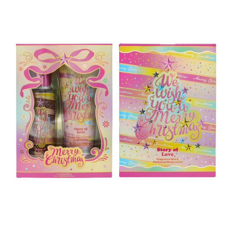 Gift Set Manufacturer - 2025 Christmas Fragrance Spray & Body Lotion Set with Holiday Packaging
