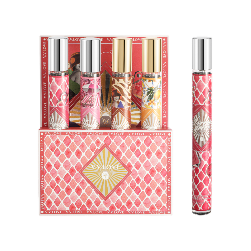 Perfume Gift Set Manufacturer - 35ML*4PCS V.V.LOVE Mini Spray Ladies with Long Floral Flavor