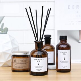Reed Diffuser Set - Natural Essential Oil for Hotel Bathroom Indoor