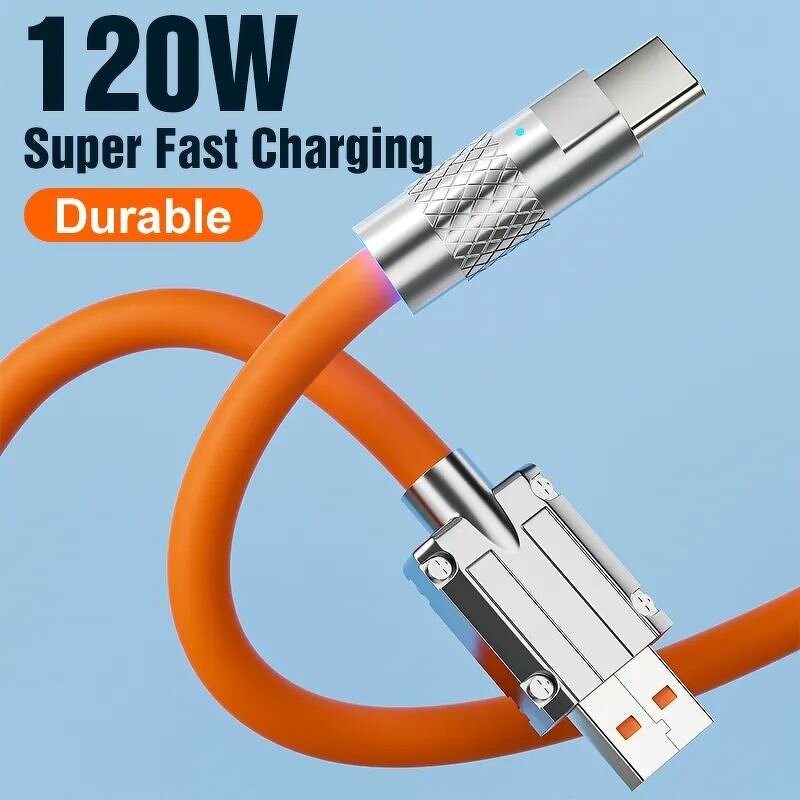 Charging Cable - AilesTecca 120W 6A Liquid Silicone Micro USB Type-C for Android