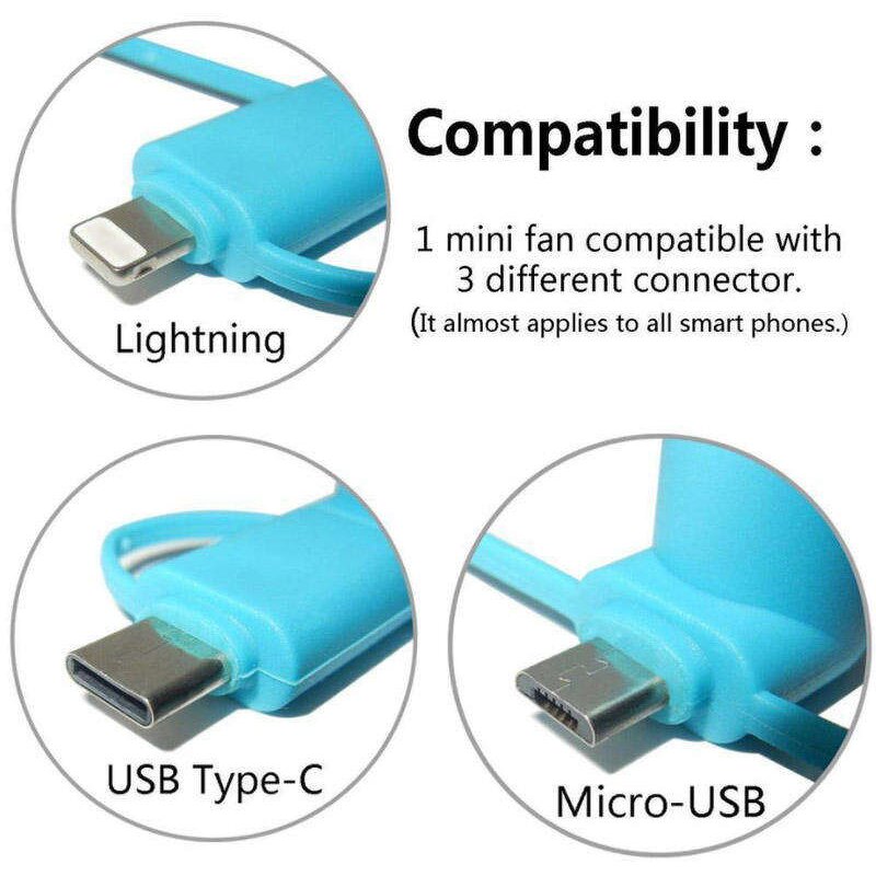 Phone Fan - AilesTecca 2/3 in 1 USB Type C Custom Logo Mobile Phone Camping