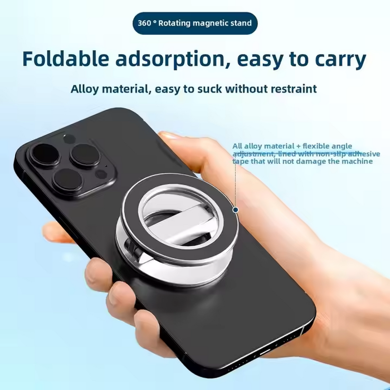 Phone Holder - AilesTecca Dual Magnetic Mini Aluminum Foldable Gym Wall Desk