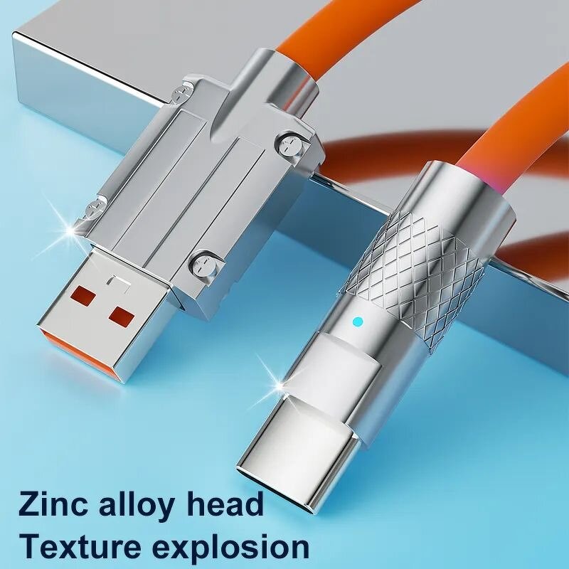 Charging Cable - AilesTecca 120W 6A Liquid Silicone Micro USB Type-C for Android