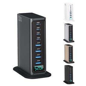 GaN Charger - AilesTecca 520W 8-Port 100W PD US EU AU UK Plug for Mobile Laptop