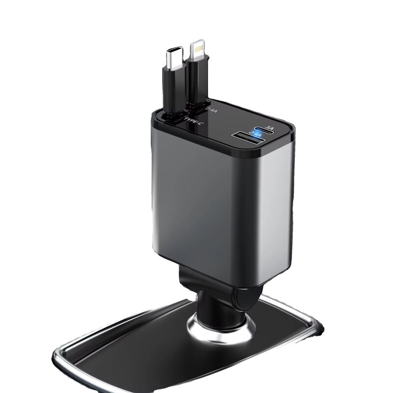 Car Charger - AilesTecca Retractable 100W 4 in 1 Fast Phone Chargeur De Voiture