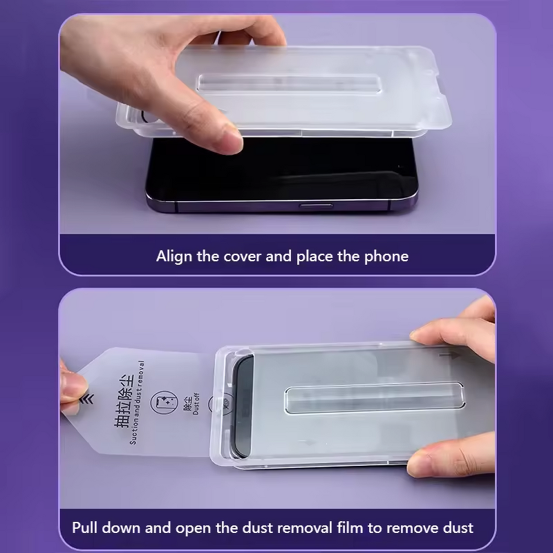 Screen Protector - AilesTecca Anti Spy Alignment Tool for iPhone 16 15 14 Pro Max