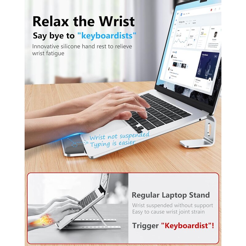 Laptop Stand - AilesTecca Aluminium Adjustable Removable Portable Desk Notebook