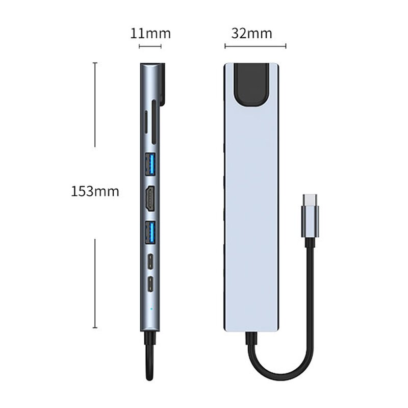 USB C Hub - AilesTecca 8-in-1 4K SD USB 3.0 Multiport Docking Station