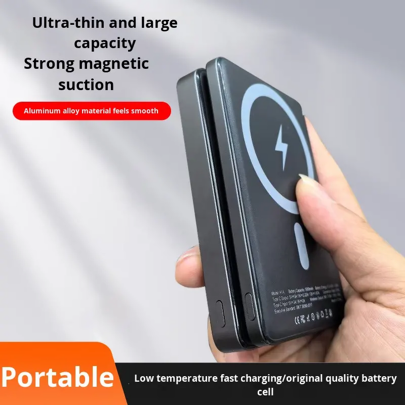 Power Bank - AilesTecca 5000mAh Aluminum 15W Wireless LED Type-C Fast Charging