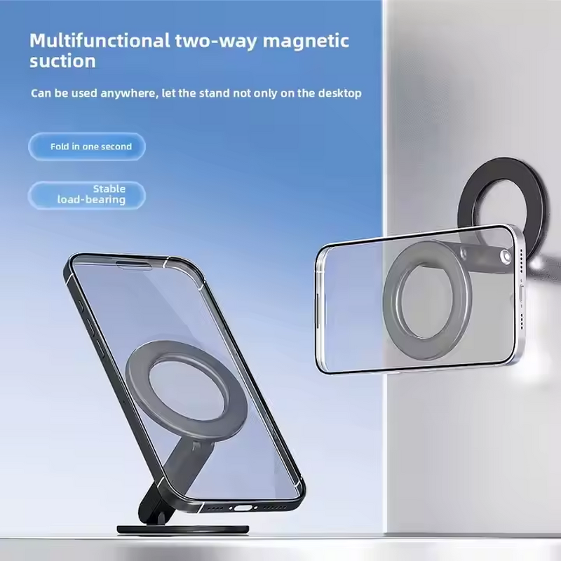 Phone Holder - AilesTecca Dual Magnetic Mini Aluminum Foldable Gym Wall Desk