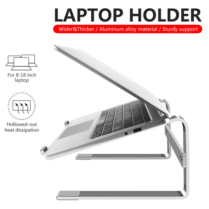 Laptop Stand - AilesTecca Aluminum Height Adjustable 8-18 Inch Office Home Gaming