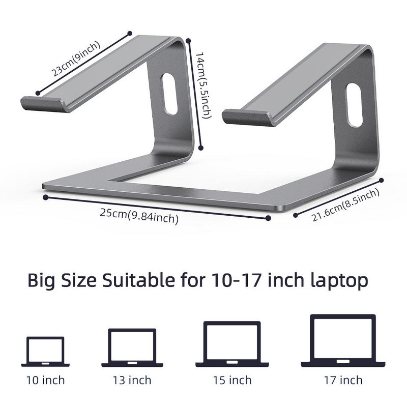 Laptop Stand - AilesTecca Aluminum Detachable Bracket Riser Foldable Desktop