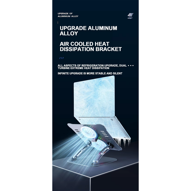 Laptop Stand - AilesTecca Aluminium Foldable with Cooling Fan Portable Desk