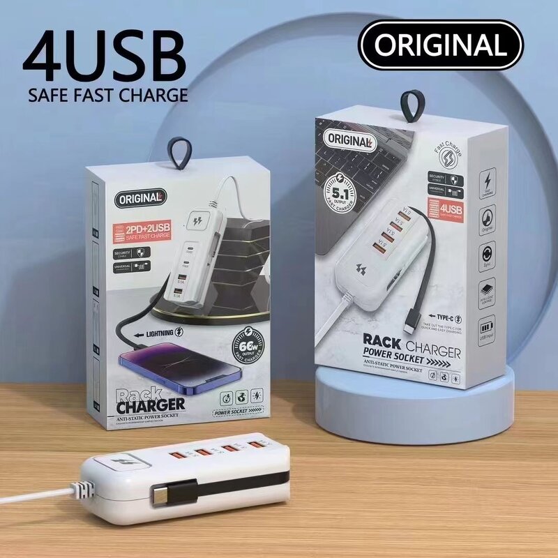 Power Strip - AilesTecca US EU UK Plug Multiport Quick Charging Socket Travel
