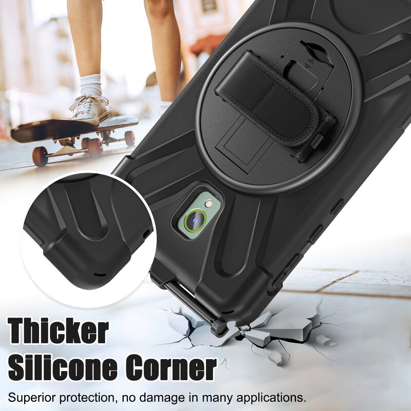 Tablet Case - AilesTecca Full Body for Samsung Tab Active5 8" Silicon PC Strap